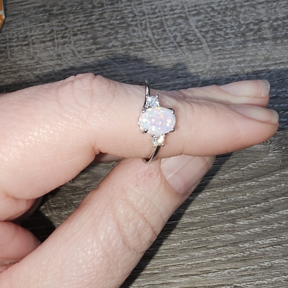 OPAL Silver Fashion Ring - Multiple Sizes - Picture 4 of 4